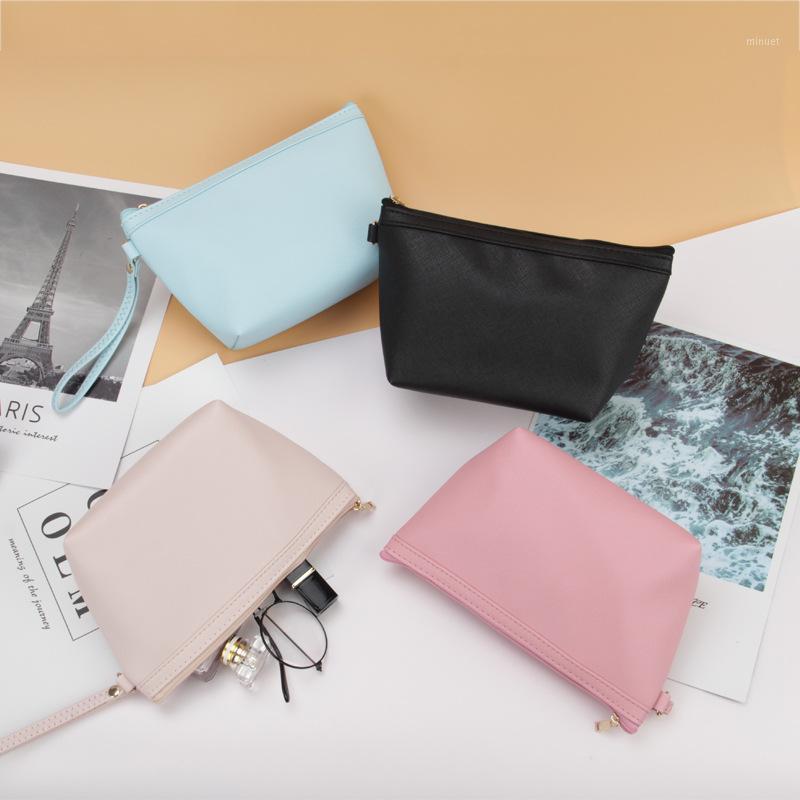 

2020 new ladies cosmetic bag multifunctional simple fashion makeup toilet bag solid color women's cosmetic1, Black