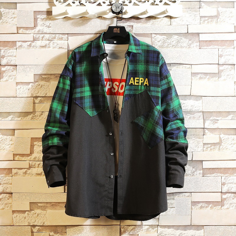 

2021 New Casual Spring Autumn Plaid Shirt Men Long Sleeve High Quality Japan Style Streetwear Plus Size M-5xl Clothes 2386, C717 1