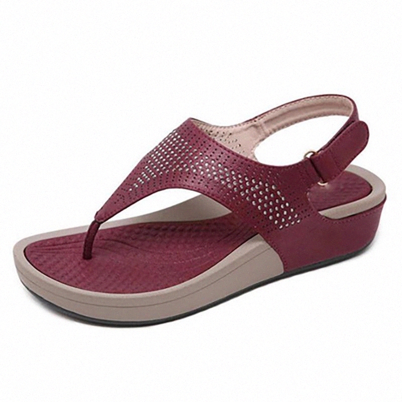 

2020 Woman Sandals Female Hook Loop Shoes Women Wedges Casual Women's Fashion Solid Footwear Cyrstal Flip Flop Drop Shipping #Uy7x, Black