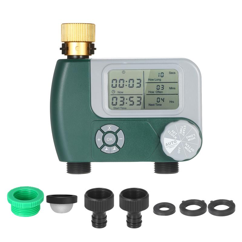 

Programmable Digital Hose Faucet Timer Battery Operated Automatic Watering Sprinkler System Irrigation Controller with 2 Outlet, Eu type 1