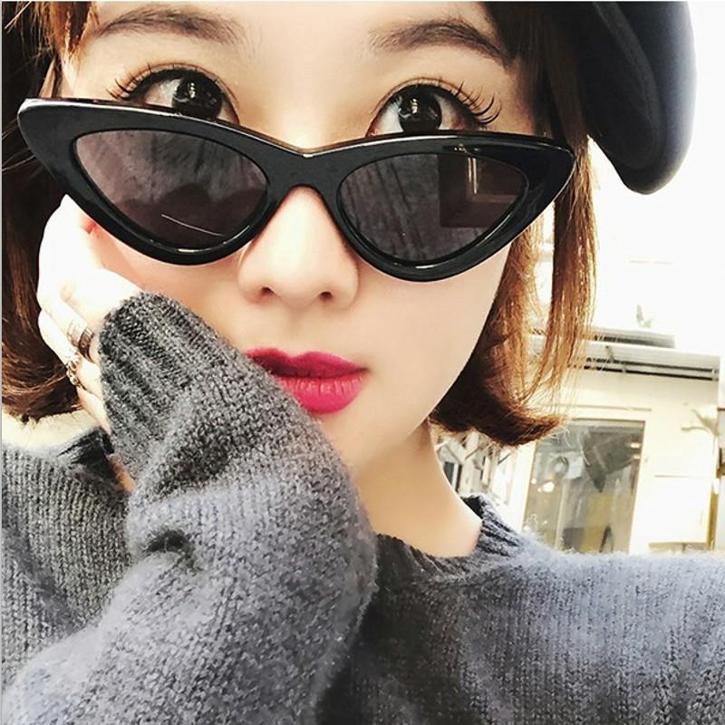 

European and American new triangle Sunglasses Women's fashion net red same cat's Eye Sunglasses transparent ocean glasses