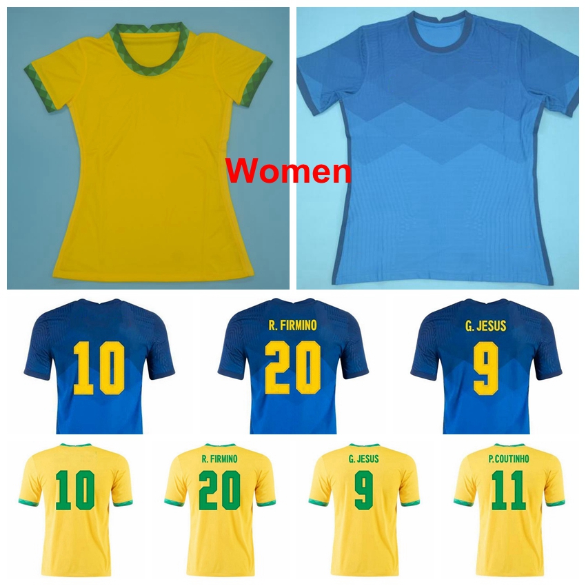 

Women Soccer Jersey National Team COUTINHO SILVA DANI ALVES NERES RICHARLISON JESUS FERNANDINHO CASEMIRO Football Shirt Kits Lady B-X, Women yellow