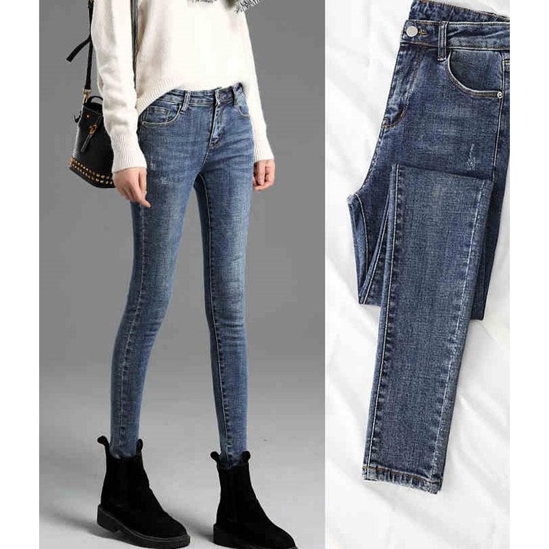 

Women's Jeans 2020 Spring and Summer New Feet Pants Cotton Stretch Jeans High Waist Fashion Sexy Nine Pants Trend B29, Black