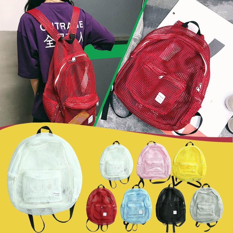 

Fashion Candy Knapsack Women Transparent Bag Mesh Backpack For Boys Girls Light Weight Rucksack Travel Shoulder Bag 2020 New1