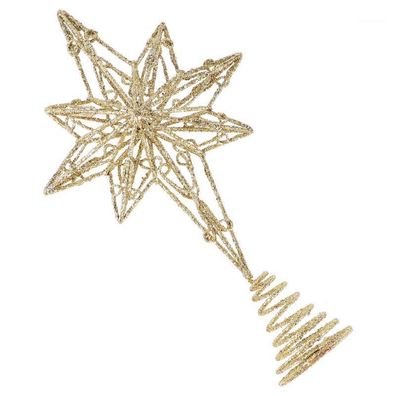 

Anise Star Tree Topper Golden Star Christmas Holiday Tree Topper Iron Festival Treetop Decor for Home Party (Golden, 16x30c1