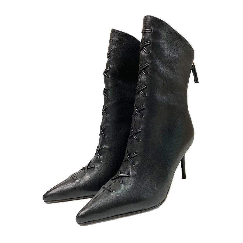 

2021 Genuine Elegant Ladies Leather Winter Sexy High Heels Party Shoes Dance Woman New Boots Ankle 8uv7, Brown shorts plush