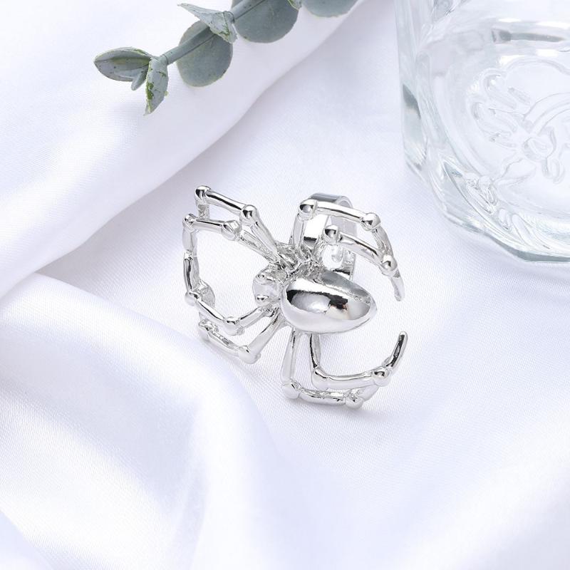 

Cluster Rings Wedding Gothic Rock Adjustable Mens Biker Hip Hop Simulation Animal Punk Spider Ring Halloween, Golden;silver