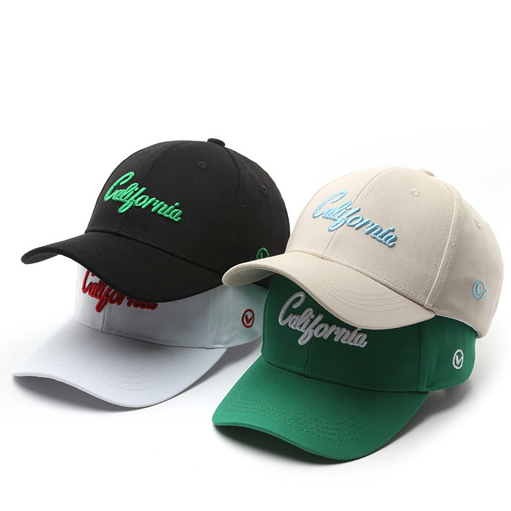 

Embroidery Baseball Caps Womens Mens Adjustable Cotton Curved Hats Summer Sun Visor Pure And Fresh Style, Black