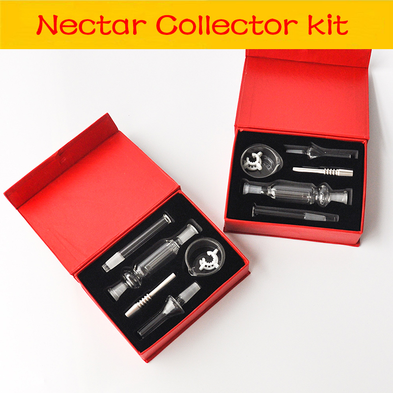 

Dab Straw Oil Rigs Glass Collector Kit with 10mm Stainless Steel Tip and clip wax bowl for water pipe hand size glass oil burner pipe
