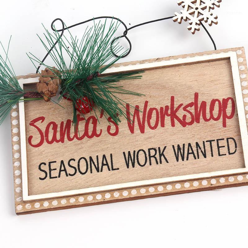 

Kerst 13*8cm Christmas Door Wall Hanging christmas Pendant Wooden Sign Merry Decor for Home Navidad Santa Claus Gift1