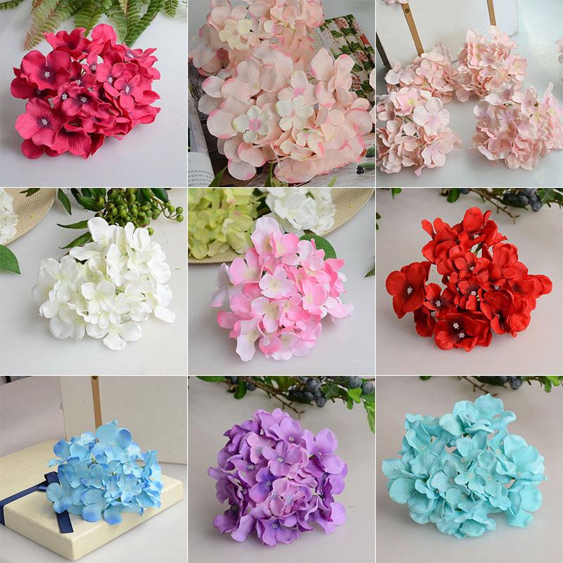 

Artificial Hydrangea Bouquet Flower Silk Flowers with Free Stem for Home Wedding Decoration Gift HG99, Dark purple