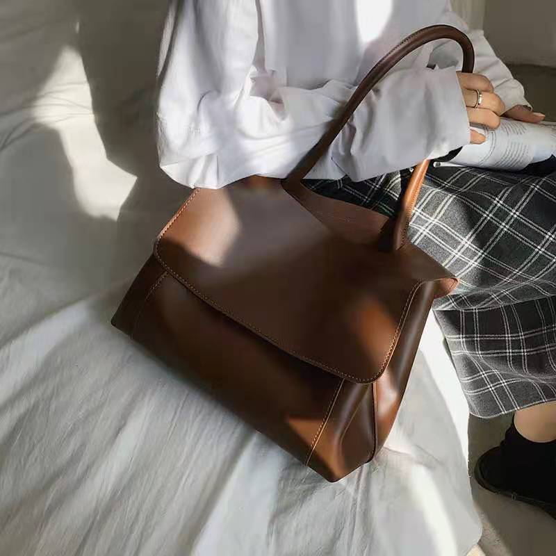 

HBP Women Handbag PU Leather Lady Shoulder Contracted Bag Shoulder Bag Briefcase High Quality Designer Handbag, Brown