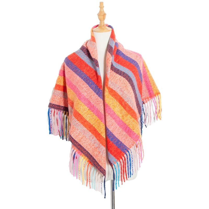 

Bufandas Invierno Mujer Colorful Autumn And Winter Tassel Scarf Various Ways To Wear Casual Plaid Square Tassel Scarf Shawl