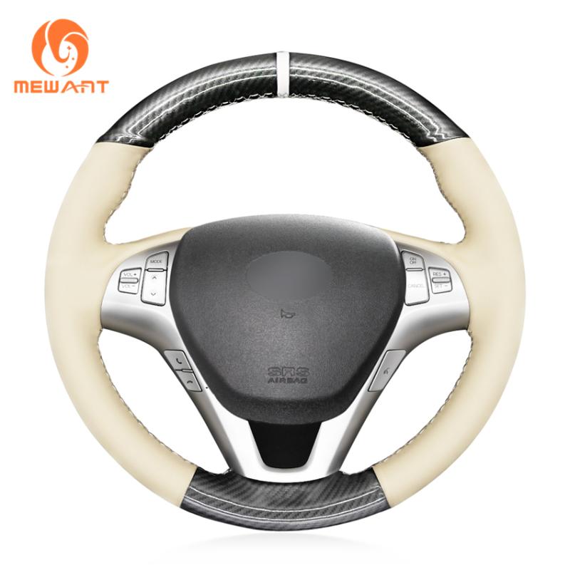 

MEWANT Black PU Carbon Fiber Car Steering Wheel Cover for Genesis Coupe 2009 2010 2011 2012 2013-2020 Rohens Coupe 2009