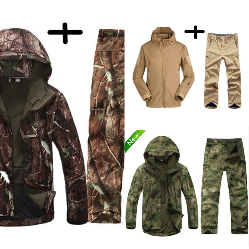 

Shark skin Soft Shell TAD V 4.0 Outdoors Military Lurker Uniform Tactical Jacket Waterproof Fleece Hunter Windproof Clothes, Green