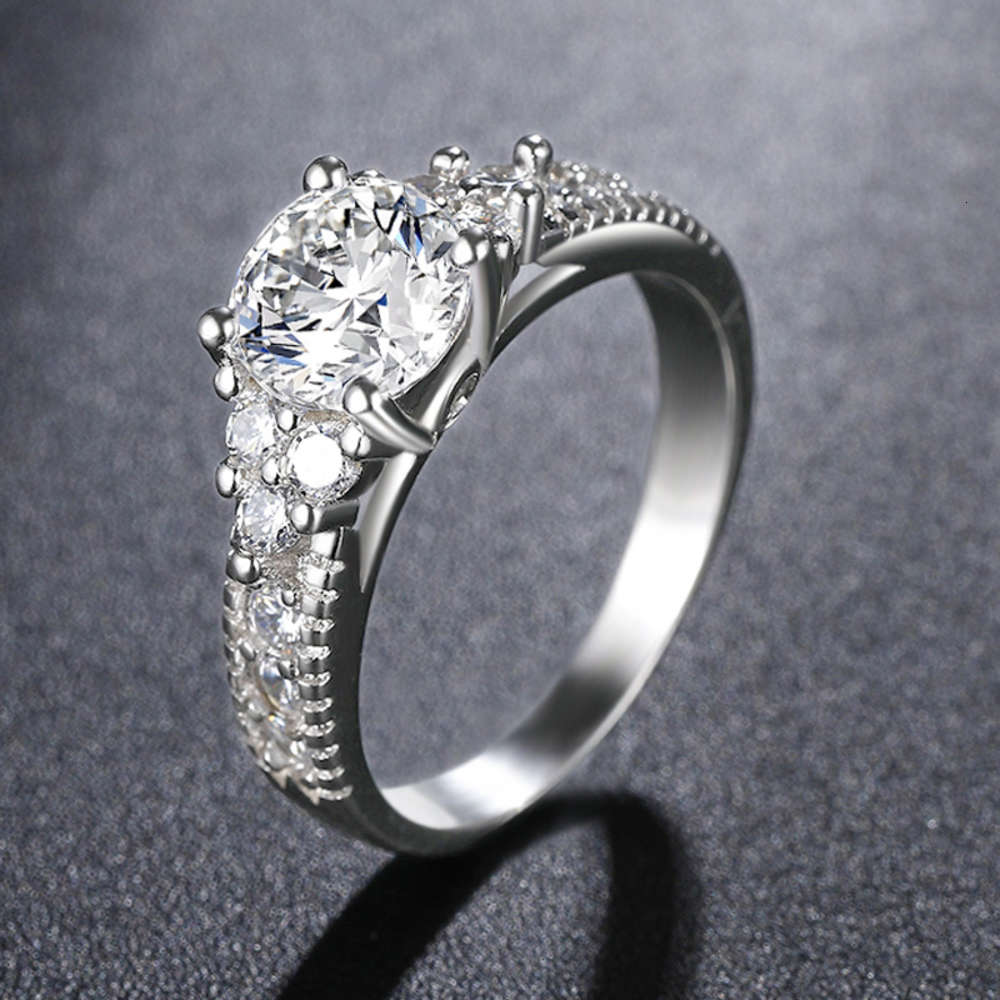 

Luxurys Designers Fashion Jz346 fashion women's exquisite Star Magazine set 1.5 C diamond Plated Platinum Ring