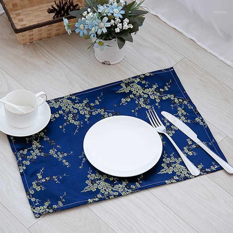 

Vintage jacquard kitchen table mats Chinese style satin Napkins for wedding party or kitchen supplies 30*40cm 1 piece TJ0243-b1