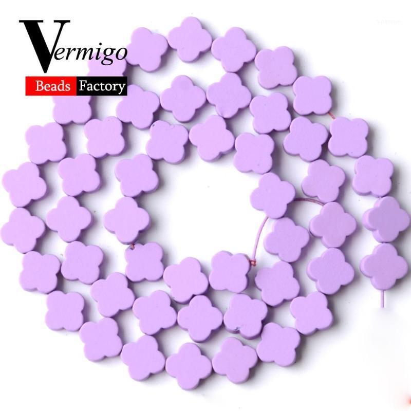 

Natural Leaf Shape Lavender Purple Nanotech Rubber Hematite Minerals Beads For Jewelry Making 8mm Spacer Beads Diy Bracelets 15"1