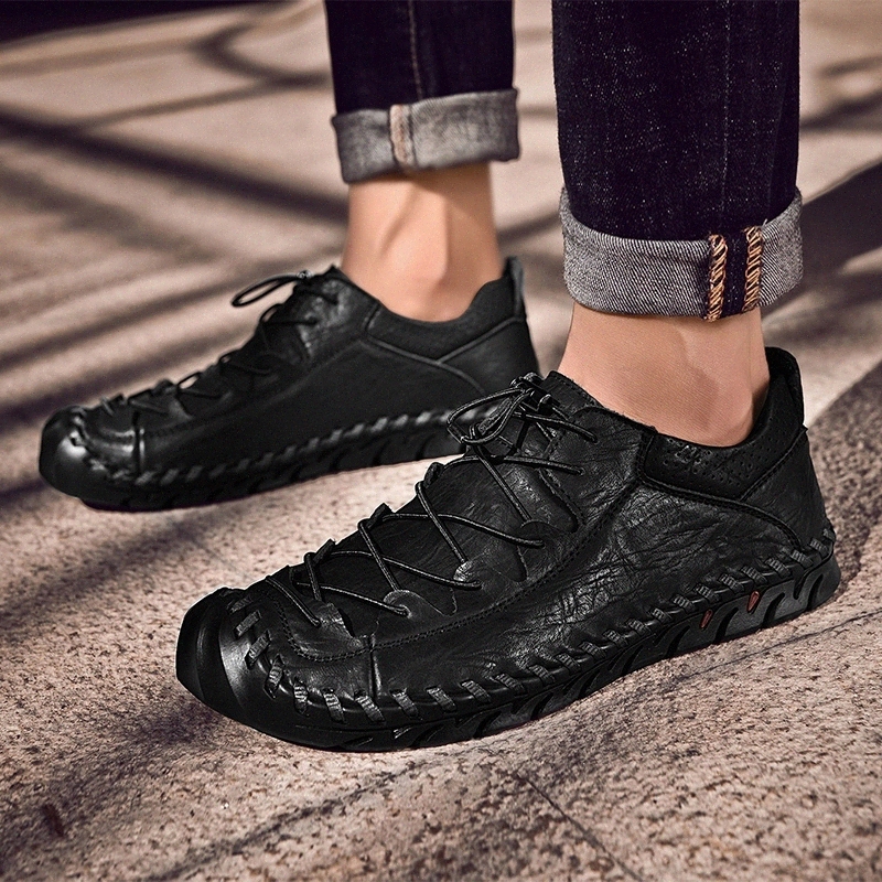 

genuine leather outdoor lightweight soft men's shoes outdoor loafers overshoes comfortable flat shoes casual handmade shoes #uu5b