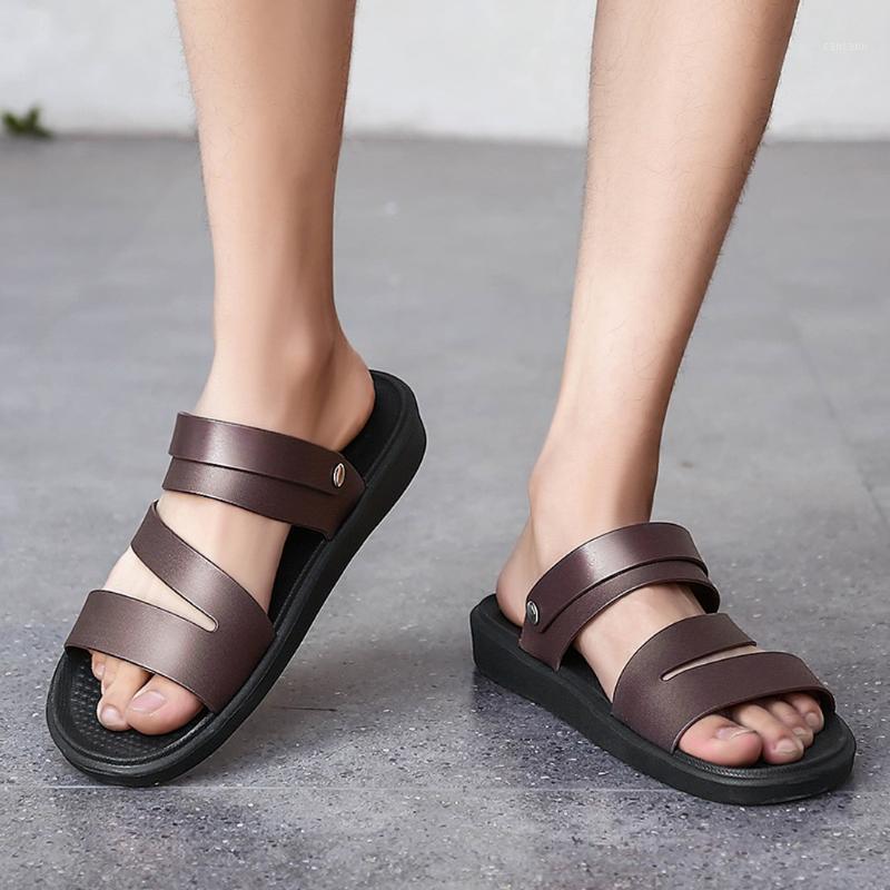 

Men Sandals 2020 Summer Beach Outdoor Casual Shoes Male Black Indoor Slippers Flip Flops Footwear Big Size Sandalias#31