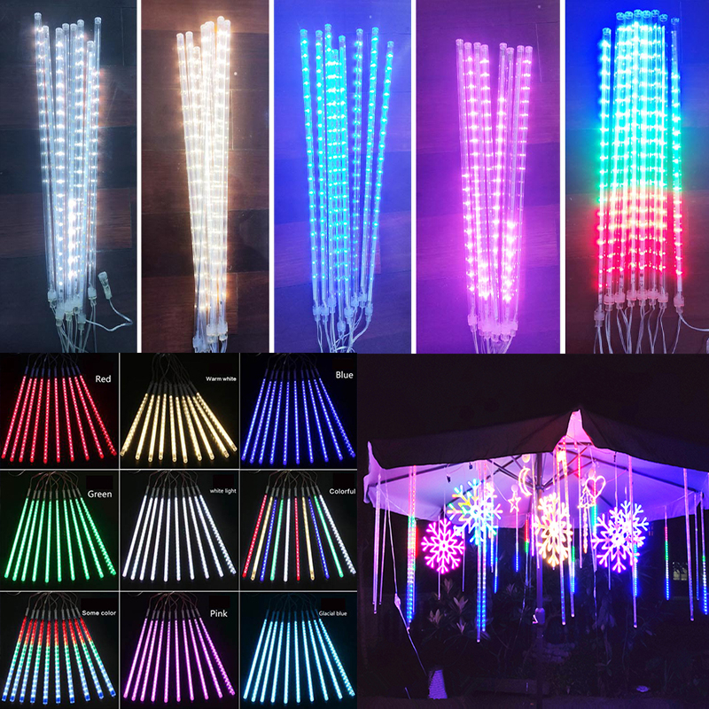 

DHL 30cm 8lamps/set Christmas Decorations Party Lights Meteor Shower Lamp LED Light Bar Decorative Outdoor Waterproof Tube Colored Light