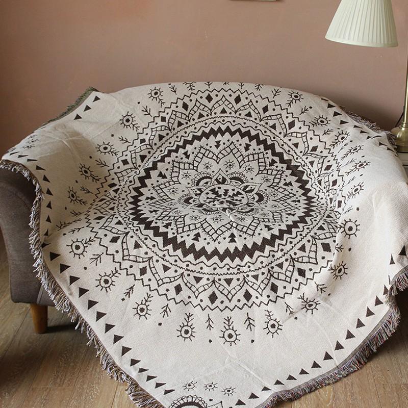 

Double sides multi-fuction mandala cotton blanket,120*170cm durable wearable comforter, sofa cover, pet blankets ,table cloth