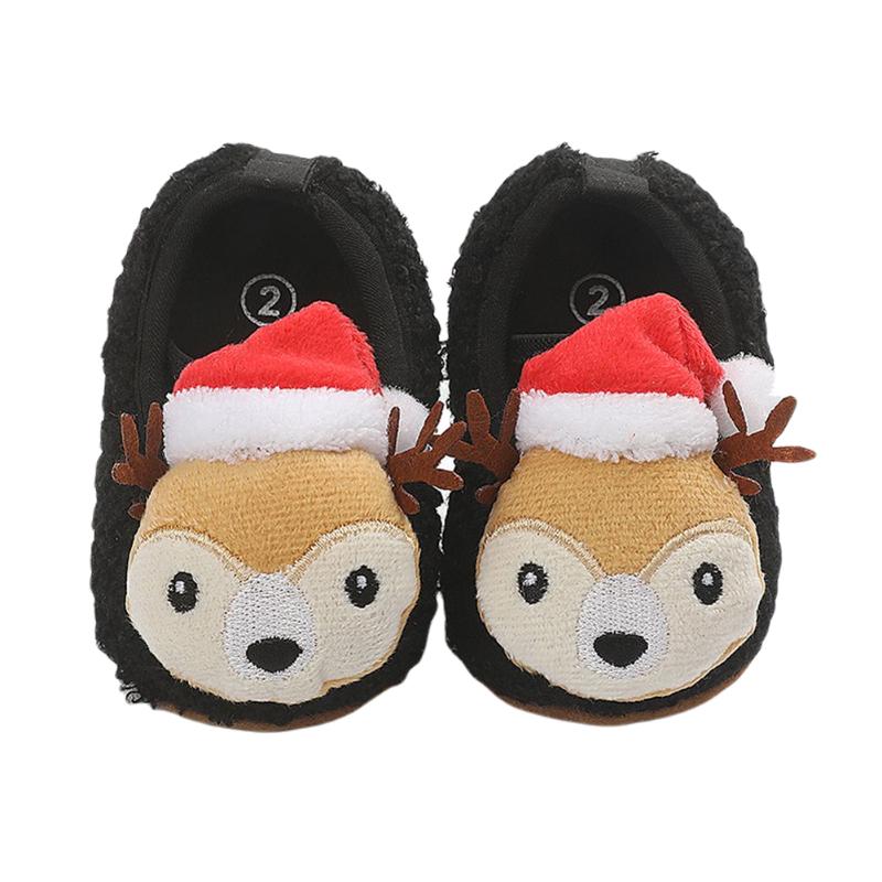 

Infant Baby Christmas Slippers, Cozy Warm Plush Reindeer Booties Anti-Slip Infant Prewalkers, As pic