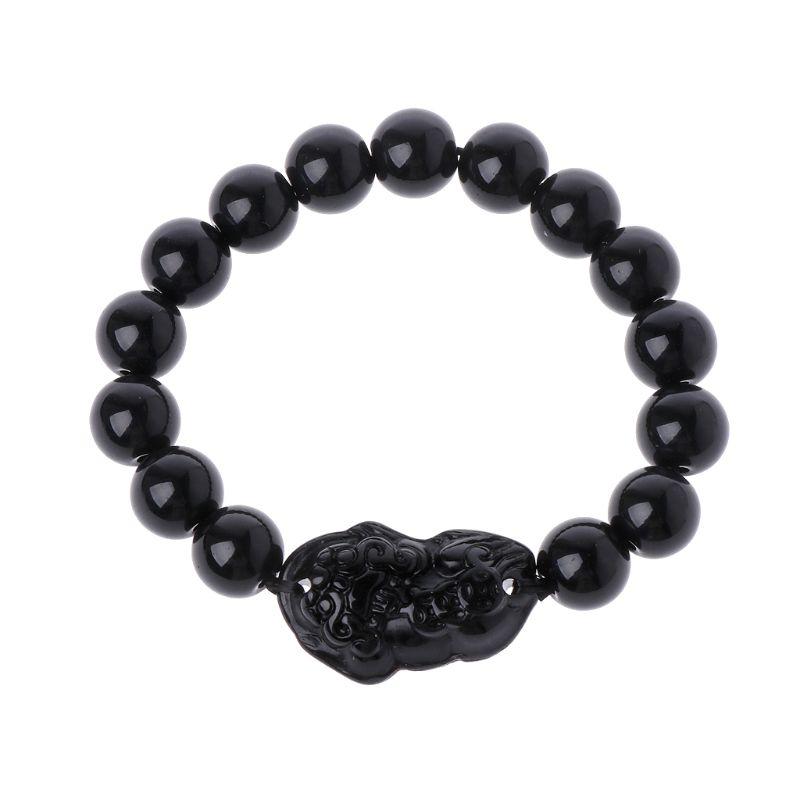 

Feng Shui Obsidian Stone Wealth Pi Xiu Bracelet Attract Wealth and Good Luck Bracelet