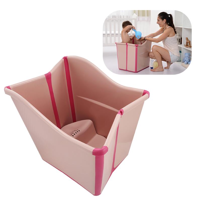 

New Kids Large Folding Baby Bathtub Thickened Vertical Bath Bucket Baby Tubs Bath Wash Cup Shampoo Cup Splashing for Washing