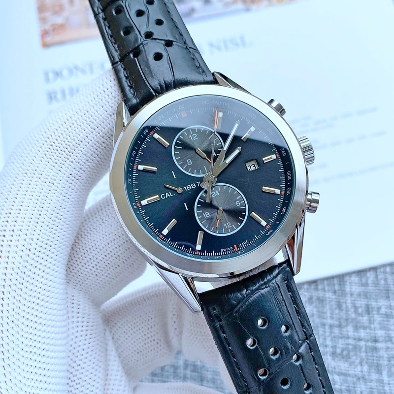 

2021 New luxury mens watches Six stitches All dials work automatic Mechanical watch designer high quality Top brand leather strap Fashion Gift style
