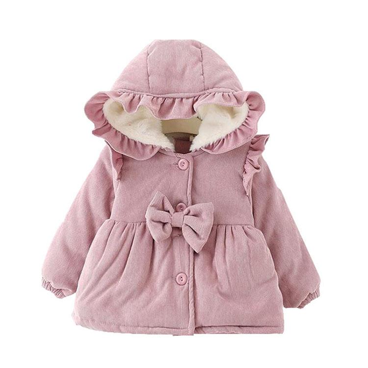 

Baby Snow Coat For Girls Winter Warm Jackets Cute Kids Girl Cotton-Padded Coat Thick Velvet Autumn Outerwear Newborn Clothes, As pic