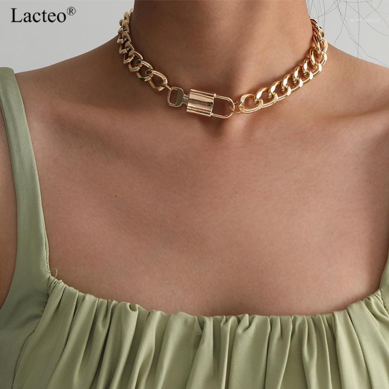 

Lacteo Street Punk Gothic Lock Choker Necklace for Women and Men Exaggerated Chunky Clavicle Chain Hip Hop Necklace Female Gift1