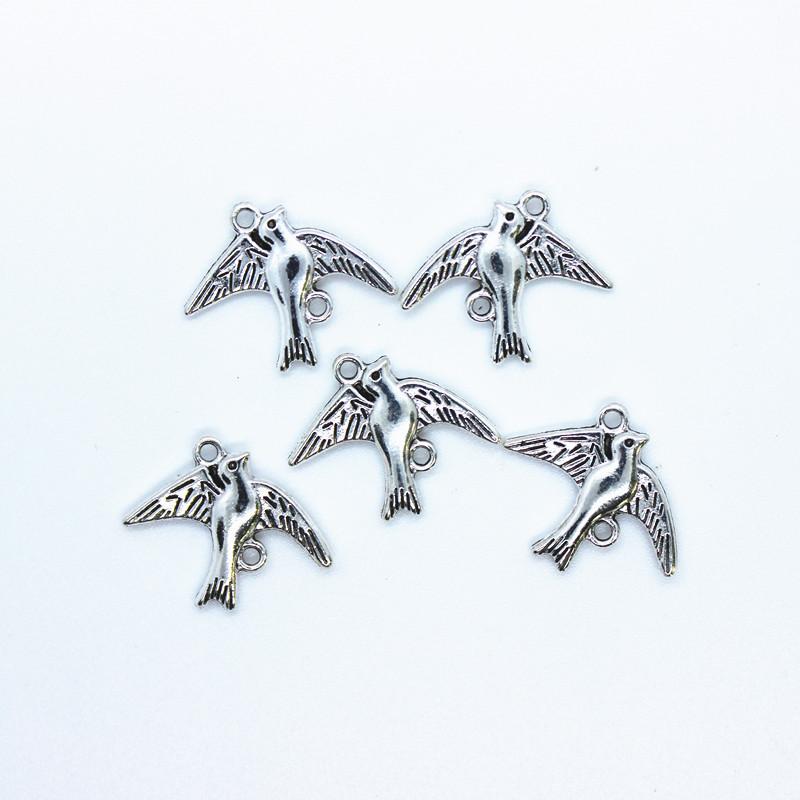

10 PCS Retro Swallow Alloy Pendants Manual DIY Jewelry Connector Accessories Craft For Earring Bracelet Making Finding