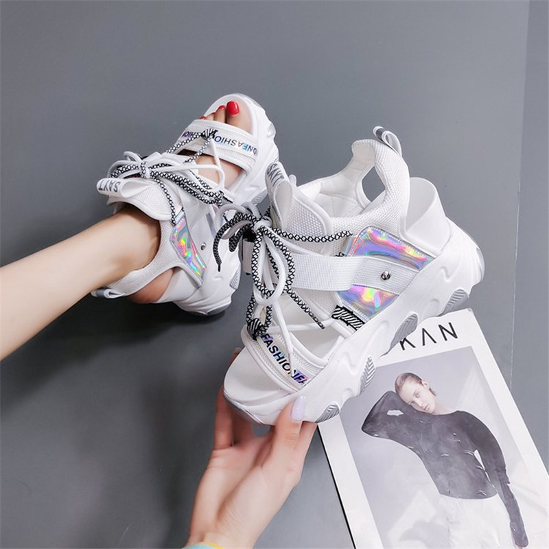 

2021 New Bottom- Muffin Chunky Super High School Symphony Raise Student Beach Shoes Summer Mujer Sandals B6C3, Orange.