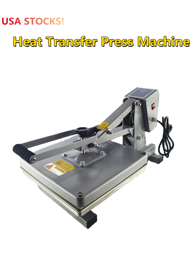 

LOCAL WAREHOUSE 15*15 inch Sublimation Heat Transfer Press Machines LED Display USA Plug Clamshell Digital Professional DIY Industrial Tool for Clothes T Shirt