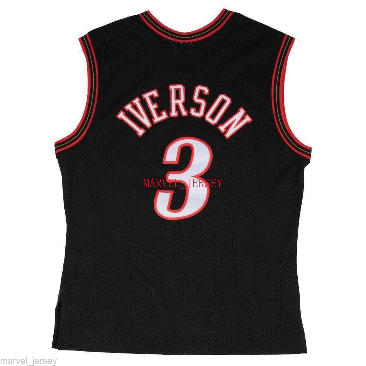 

cheap custom Mitchell & Ness Black Allen Iverson 2000 Road Jersey Stitched Basketball Men's XS-5XL NCAA, As pic