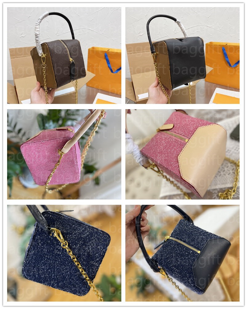 

Dice Mini Petite Malle Chain Clutch Bag Lady Design Purse Houlder Trunk Box Tote square washing handbag STEVE Shoulder Flap pandora Monograms Crossbody Pocket, For balance fees;no bag