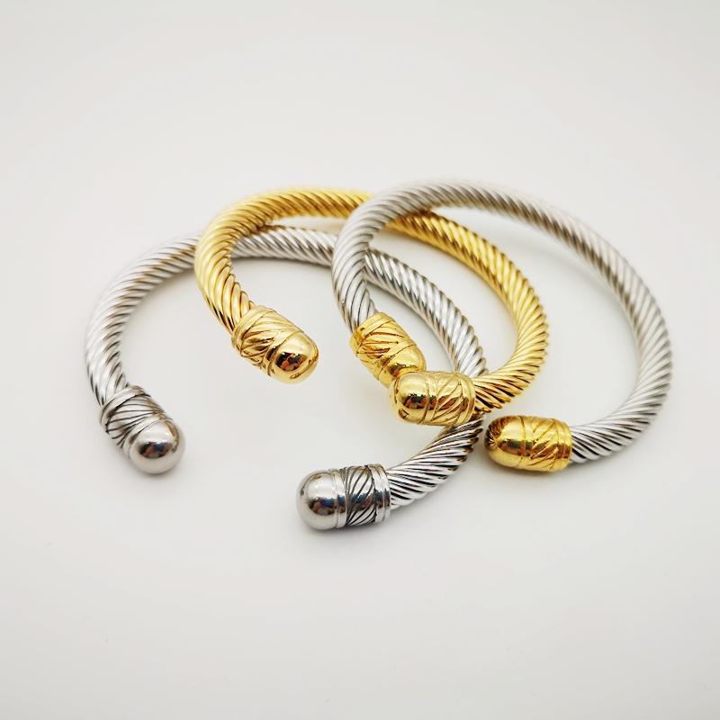 

Design Twisted Cable Wire Bangle Cuff Bracelets Classic Brand Jewelry for Women Men Stainless steel Wire Bracelets Designer Gift