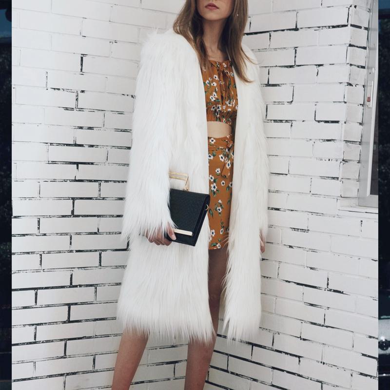 

Autumn Nice Women Winter Fashion Warm Thick Coat Plush Coat Long-haired Imitation Fur Hooded Jacke Fur Coats Jacket Women, Green