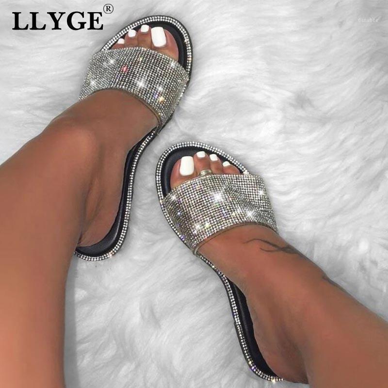 

Women Crystal Slippers Summer Ladies Glitter Flat Bling Female Candy Color Cacual Flops Indoor Outdoor Hot Beach Fashion Shoes1, Black 3