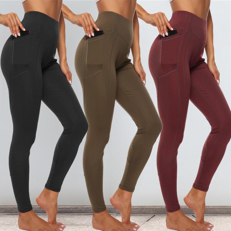 

Sexy Women Pocket Leggings High Waist Sport Leggings Push Up Sport Fitness Femme Running Fitness Yoga Pants Clothing Drop Ship1, Black