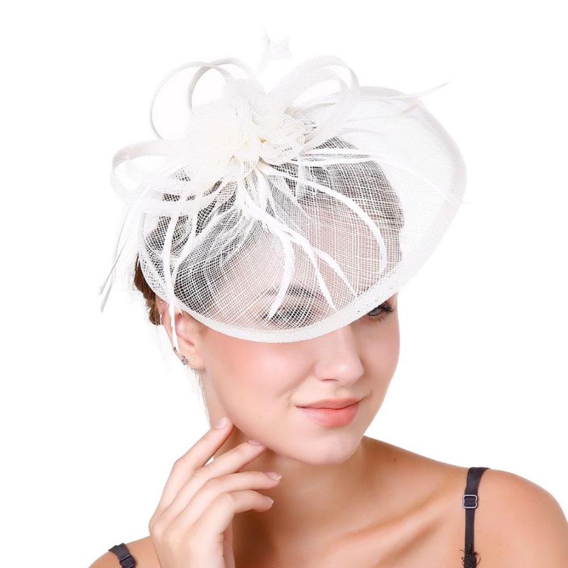 

Women British Fascinator Party Hair Clip Pillbox Hat Bowler Retro Wedding Veil Beads Hairdress Accessory Kentucky Headbands