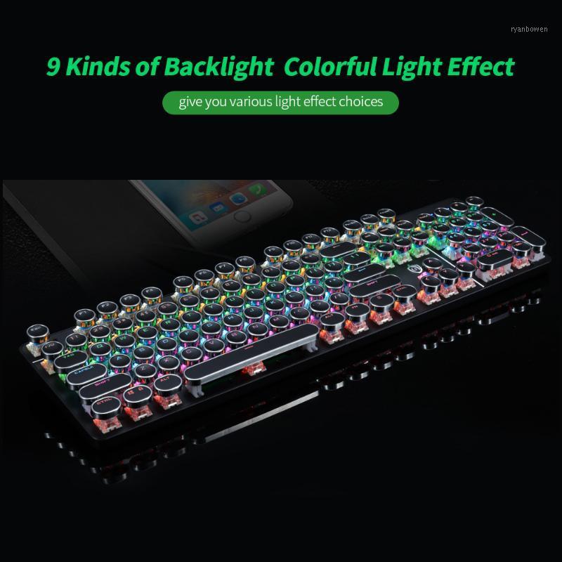

HJK900-7 Wired Mechanical Keyboard with 104 Keys Backlight Effect Keyboard for Laptop PC computer Metal+ABS with OUTEMU1