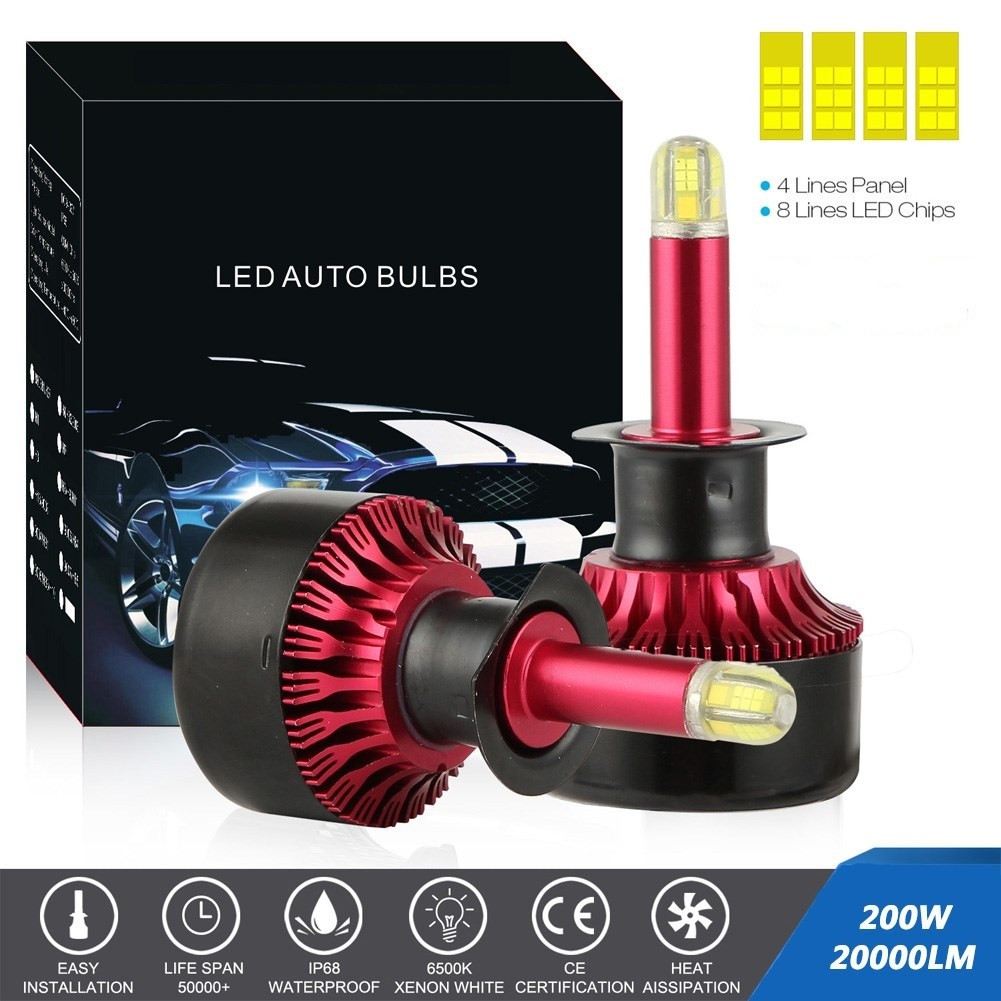 

1PCS 200W 20000LM H1 H7 H8/H9/H11 Car LED Headlight led beam headlight 6500 K Canbus Automobile led light bulbs Running lights