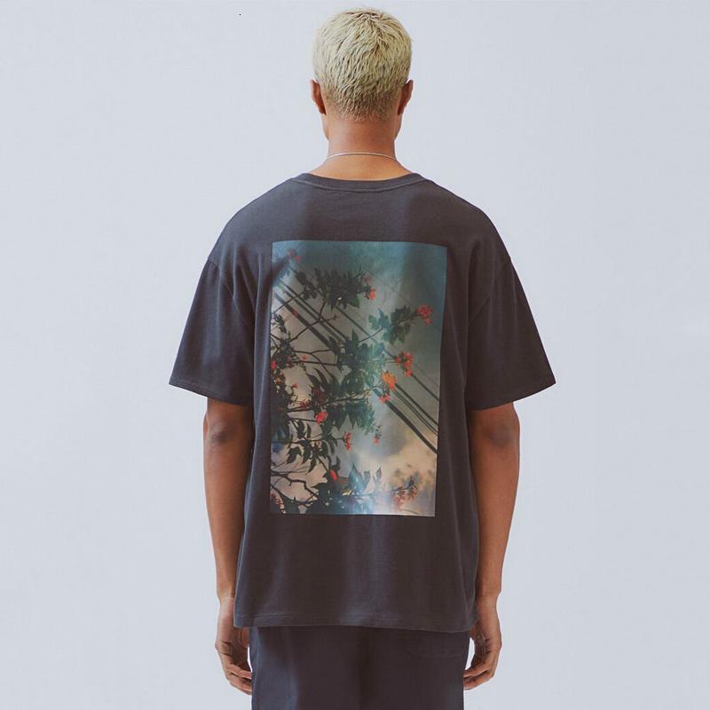 

21SS Summer Spring USA Europe Flower Boxy Photo tee Men Women High Street Print Short Sleeve Casual T-shirts Oversize skateboard tshirt, White;black