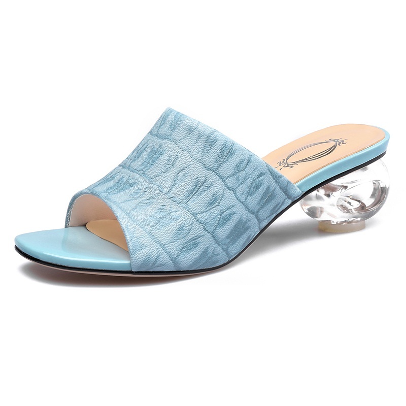 

2021 More Size 34-43 New Fashion See Sandals Sexy High-toe Open-toed Black Women's Shoes Slippers Erev