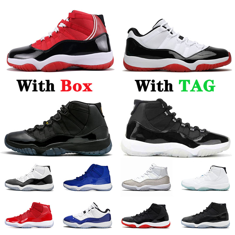 

2021 with box jumpman 11 25th high mens womens basketball shoes Concord 11s Space Jam Gamma Blue low sports sneakers, B21 varsity red 36-47