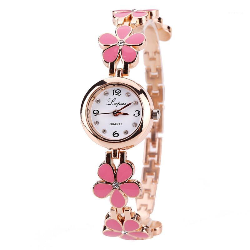 

New Fashion Watches Women Stainless Steel Bracelet watches Ladies Quartz Dress Clock1, White