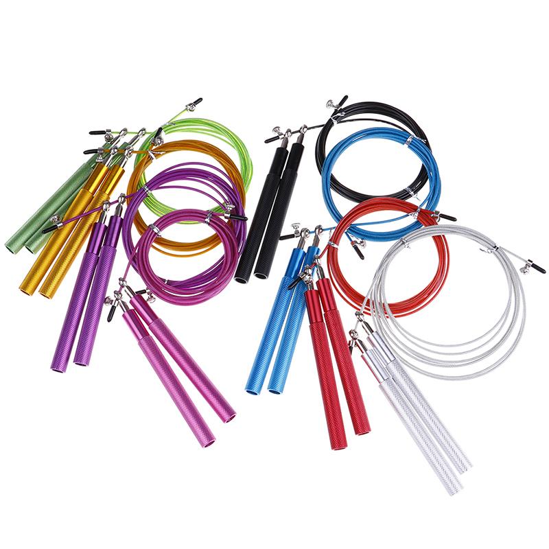 

Sport Speed Jump Rope Ball Bearing Metal Handle Skipping Stainless Steel Cable Fitness Equipment