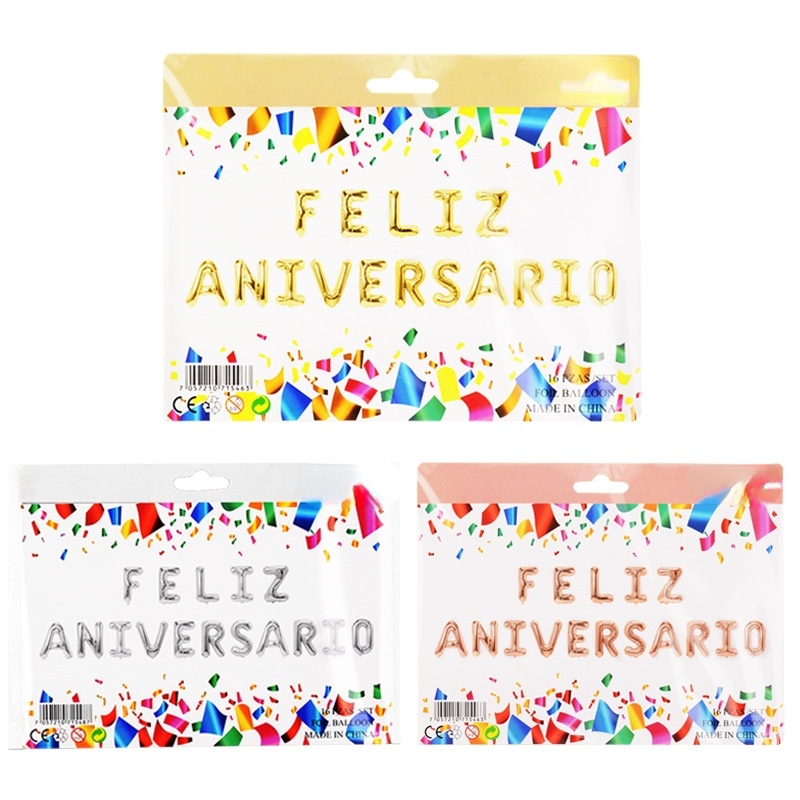 

Happy Spanish Anniversary Aluminum Foil Balloon Set (The logistics price Pls Contact us)